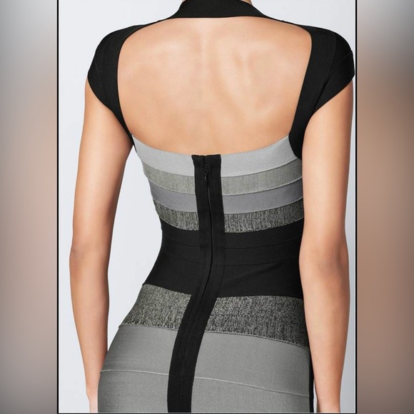 Venus Dress Bandage Gray Multi Gradient Ombre Color Block - Picture 4 of 7
